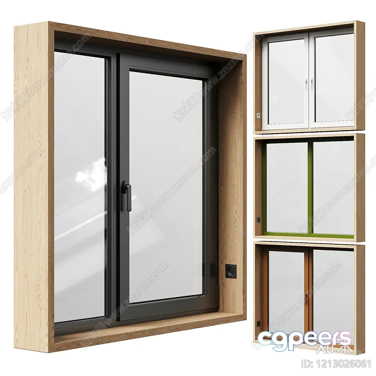 Wooden Window Frame 3D Model – 5964 – VRAY Render