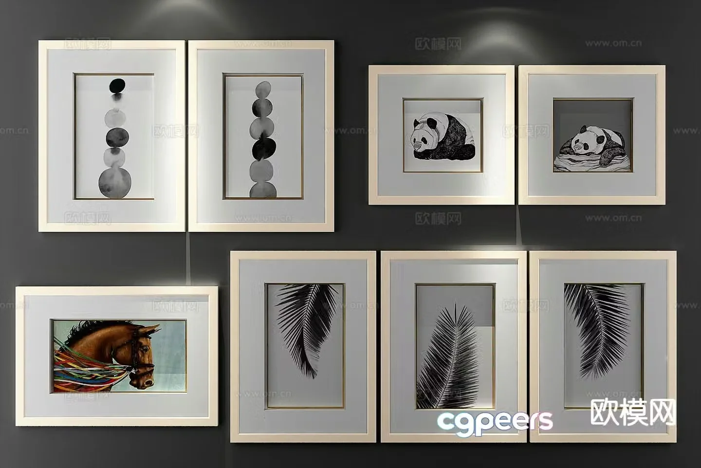 Modern art painting decorative painting 3d model