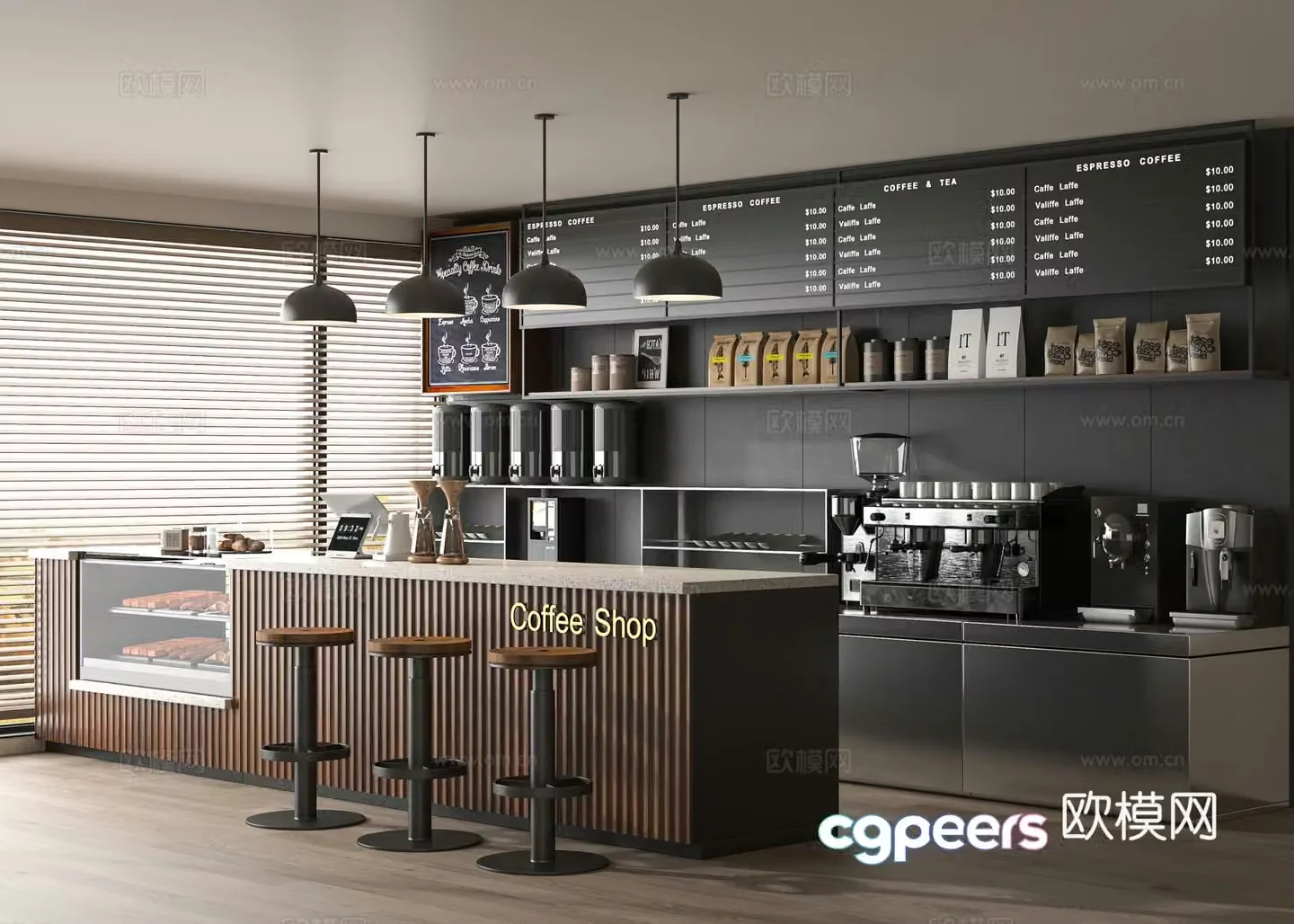 Modern cafe 3d model