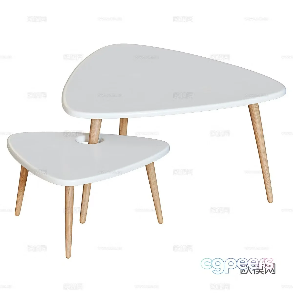 Nordic Curtis coffee table combination 3D model