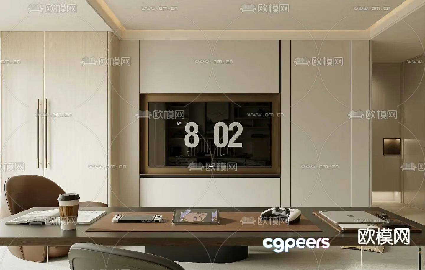 Modern study 3d model