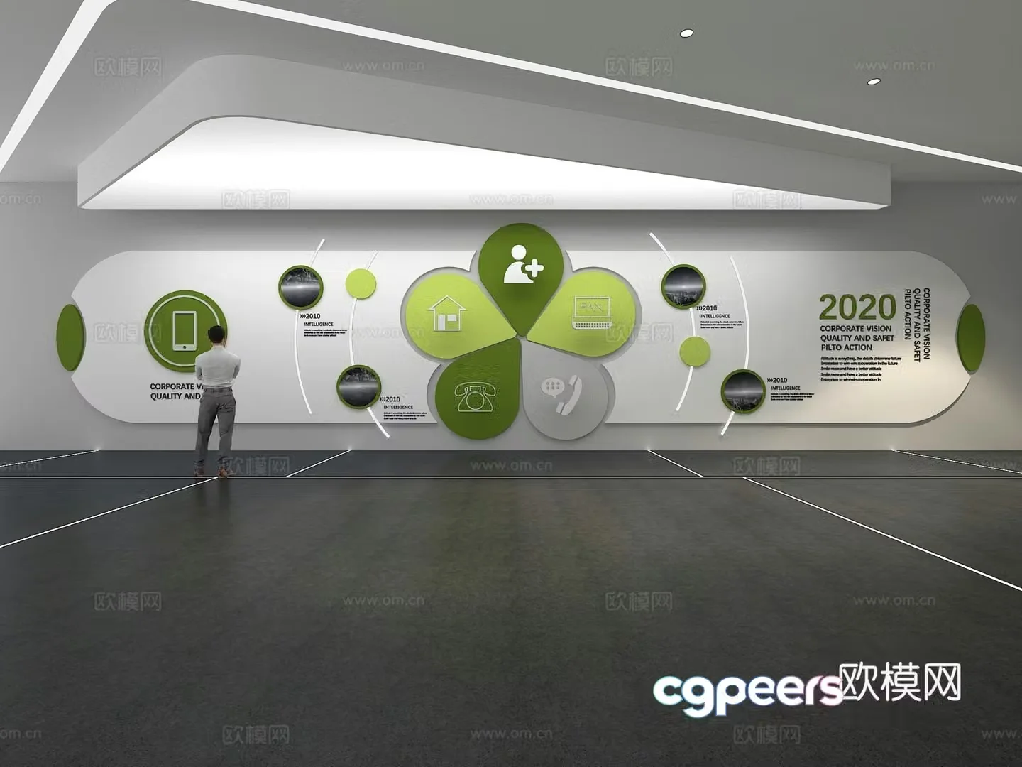 Cultural wall Corporate culture wall Display wall Classroom Exhibition hall Campus culture Corridor 3D model