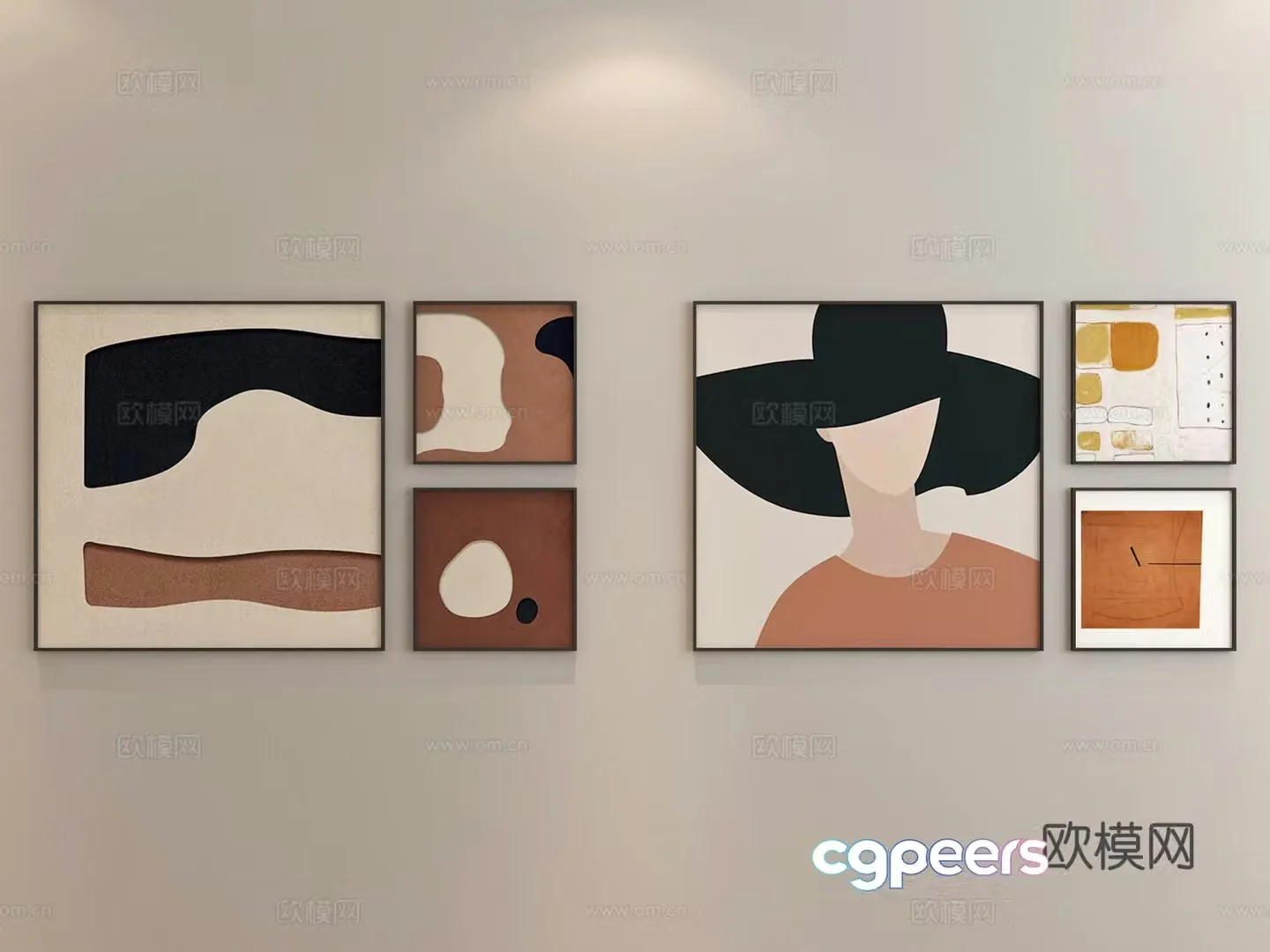 Modern painting Abstract painting Combination painting 3d model