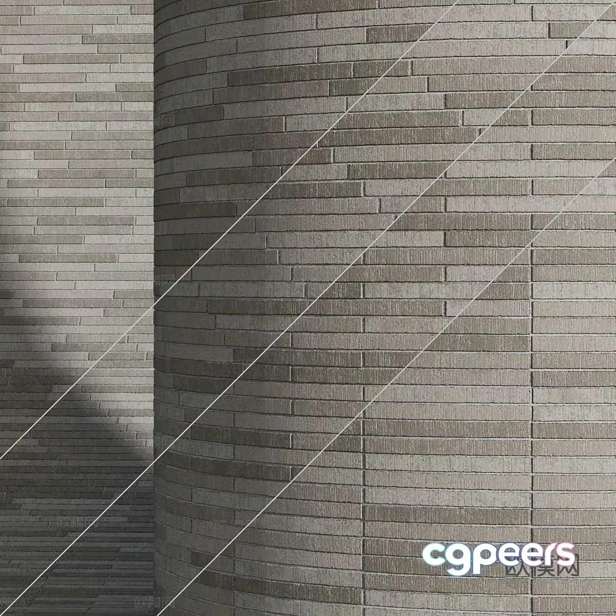New Chinese style brick wall clinker brick material 3D model
