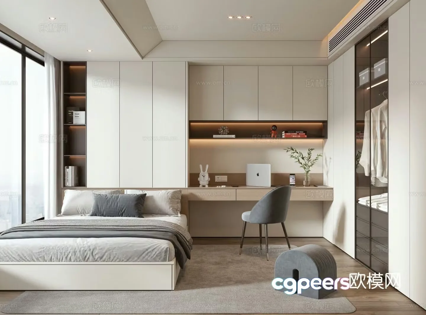Modern tatami bedroom 3d model