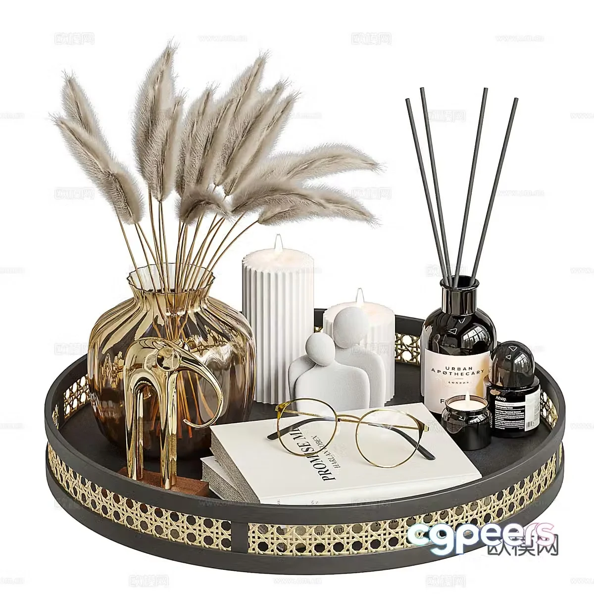 Modern light luxury jewelry ornament combination 3D model