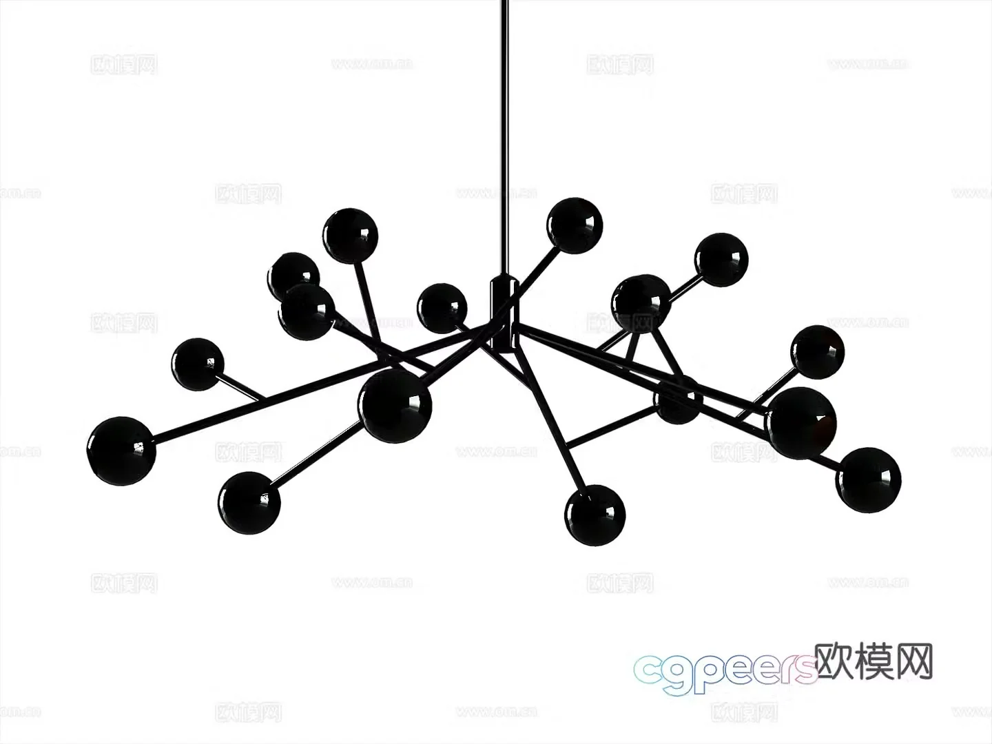 Modern molecular chandelier 3d model