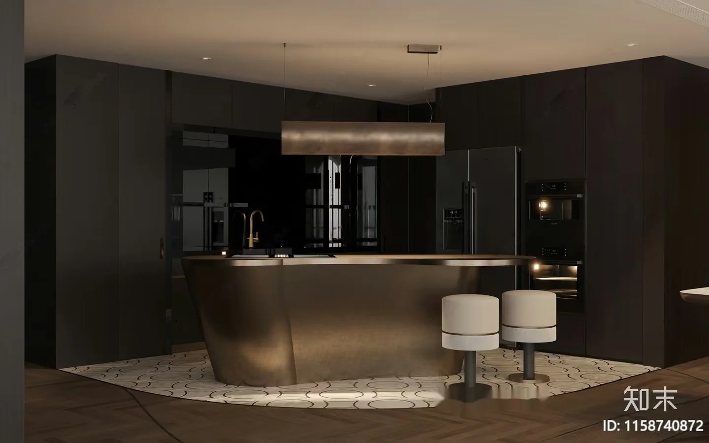 Modern Kitchen Island 3D Model – 8140 – VRAY Render