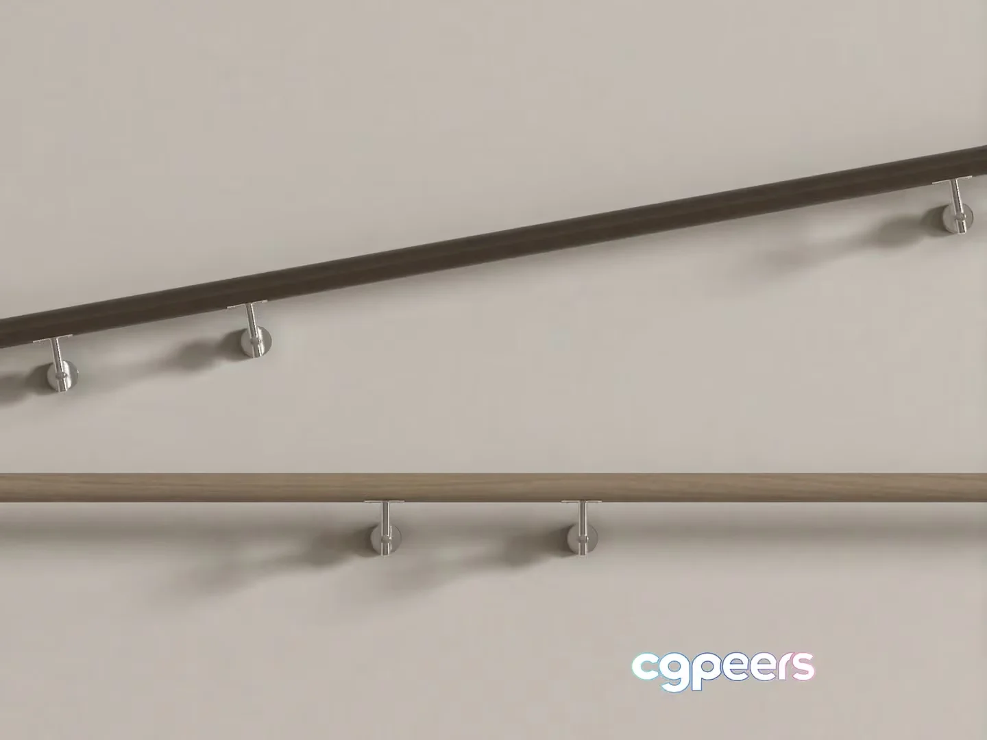 Two Metal Handrails 3D Model – 13980 – VRAY Render