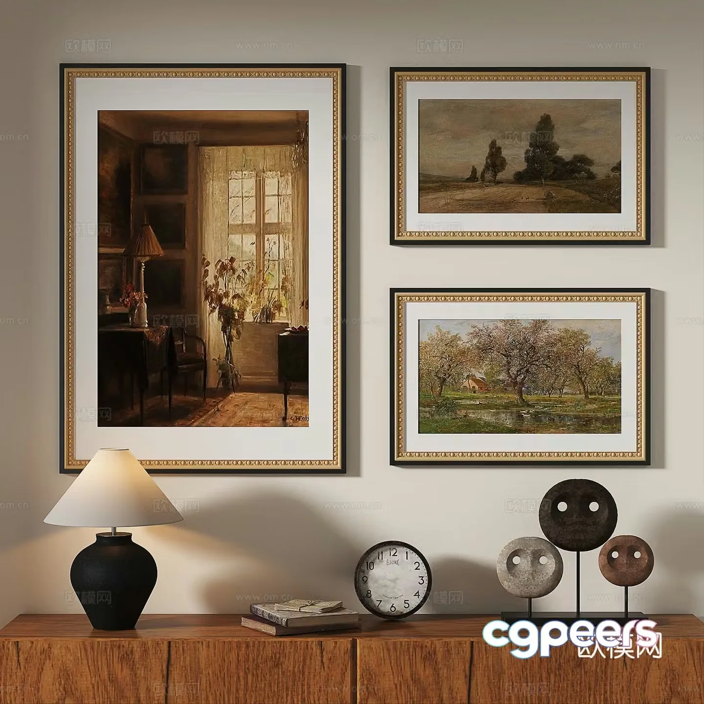 Modern French retro medieval decorative painting 3d model