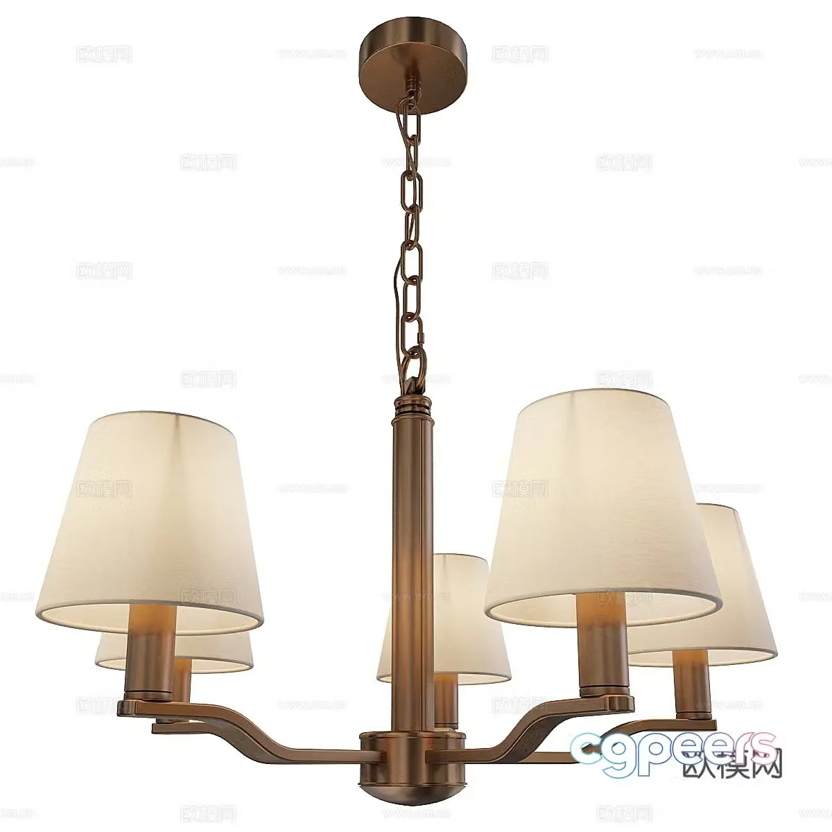 American metal chandelier 3d model