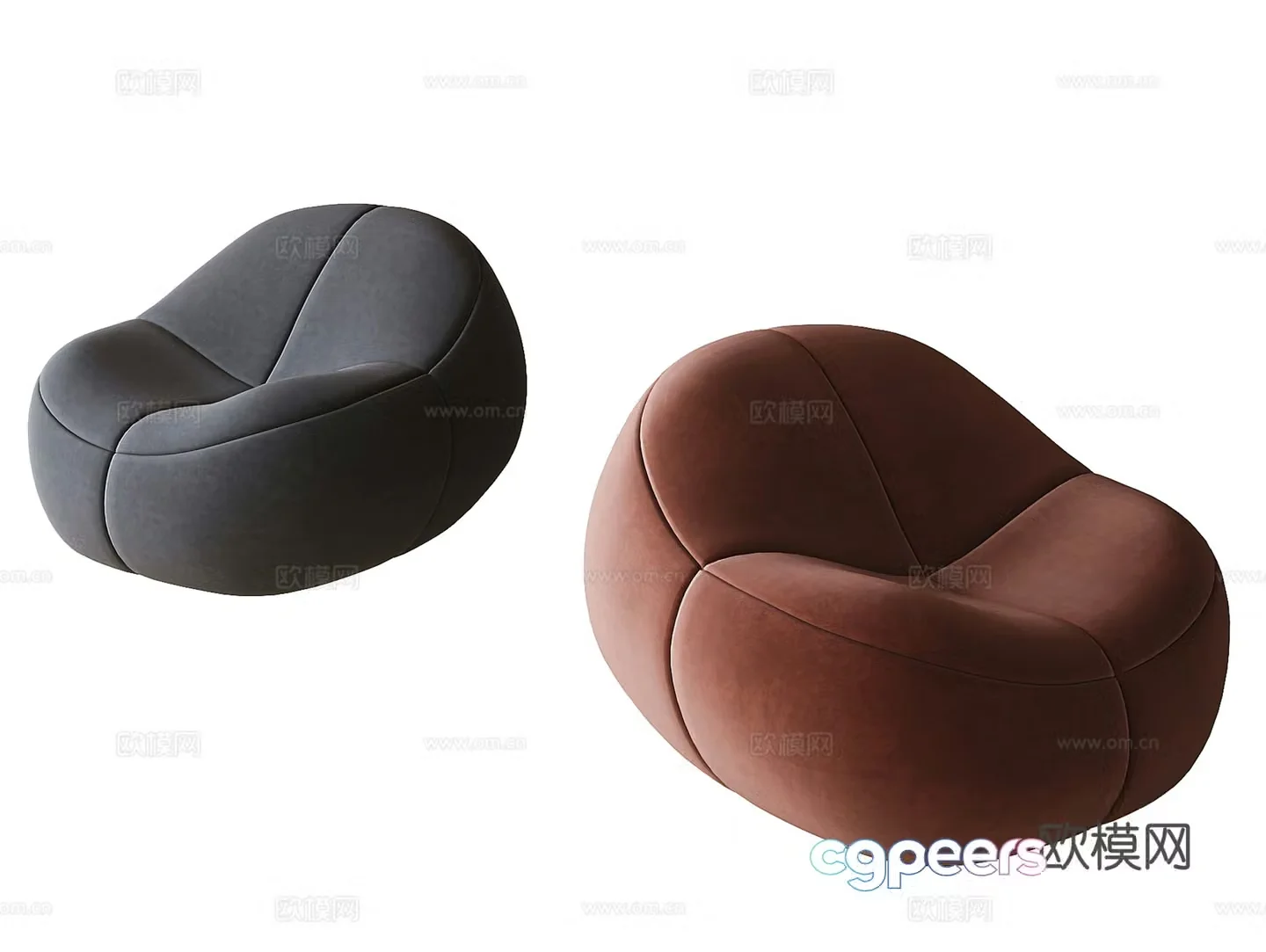 Modern lazy sofa sofa stool 3d model