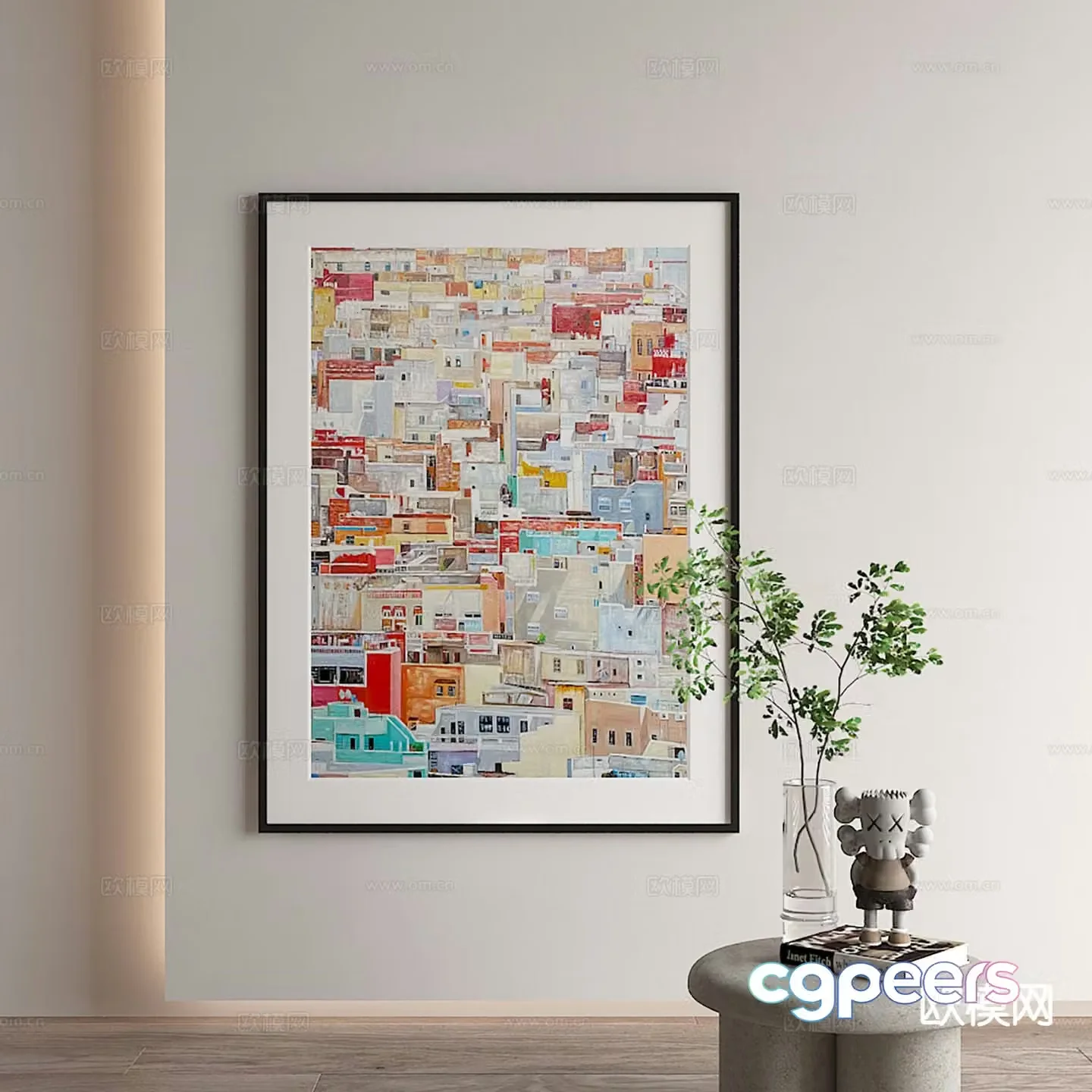 Modern art painting decorative painting 3d model