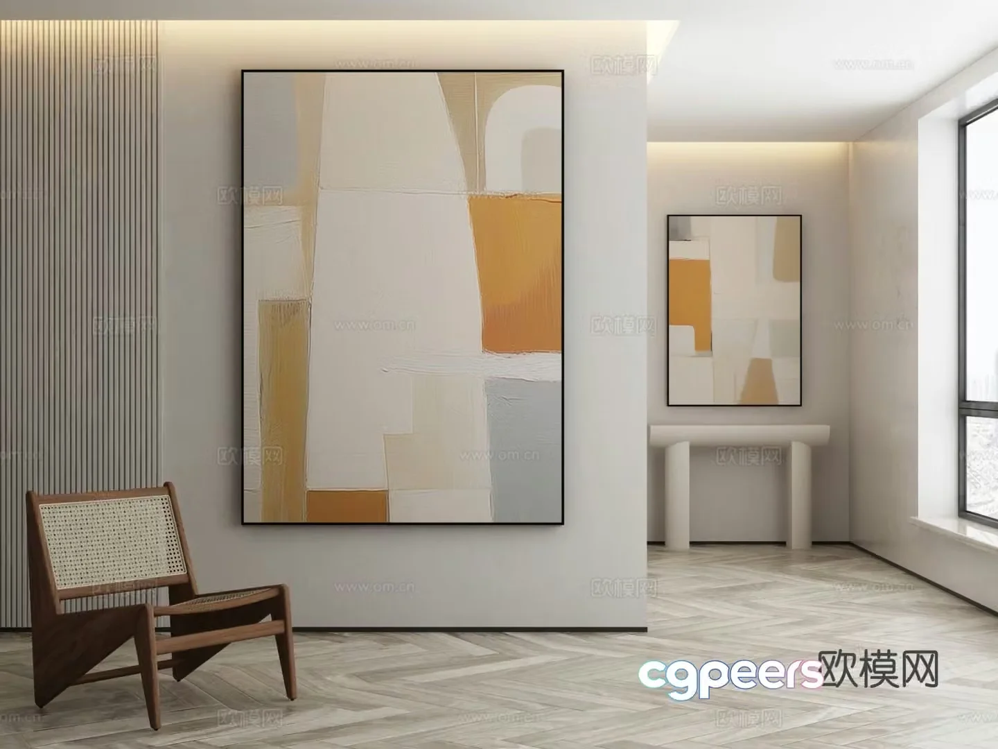 Modern texture painting decorative painting 3d model