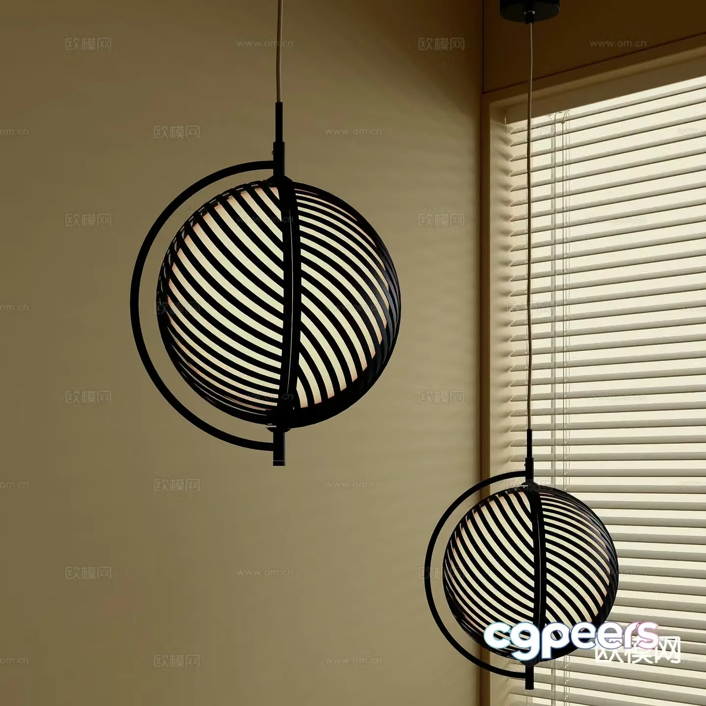 French chandeliers ball chandeliers 3d model
