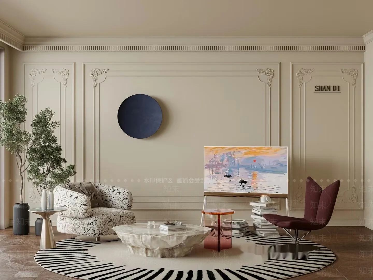 Modern Living Room 3D Model – 11644 – CORONA Render