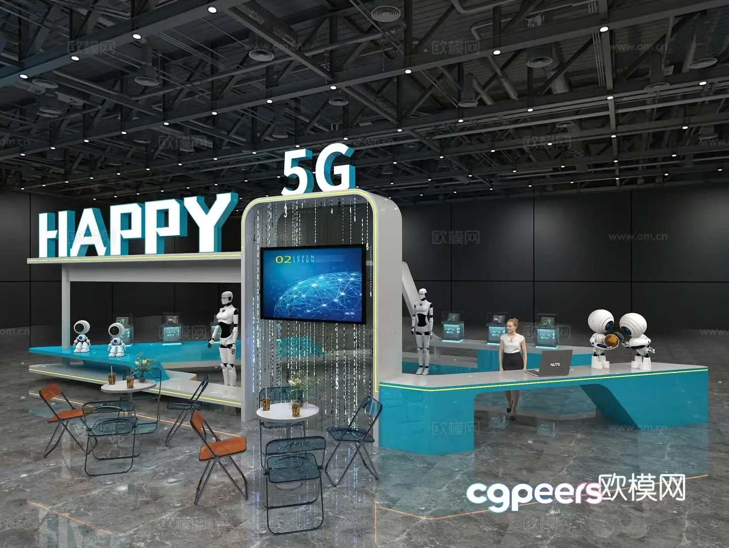 Modern tech exhibition 3d model