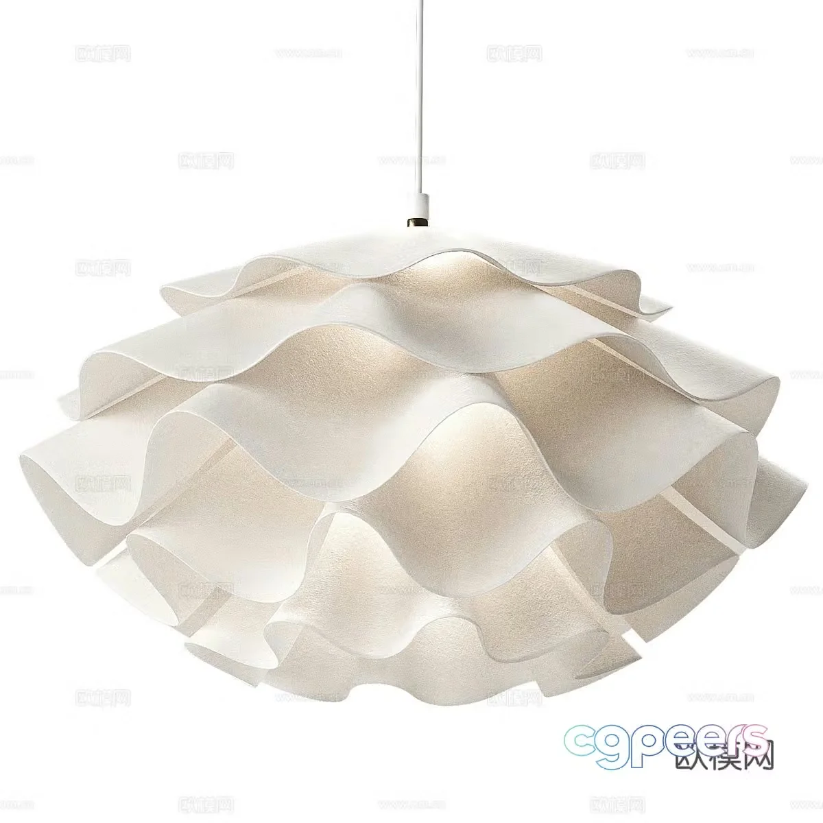 Cream style small chandelier lace chandelier 3d model