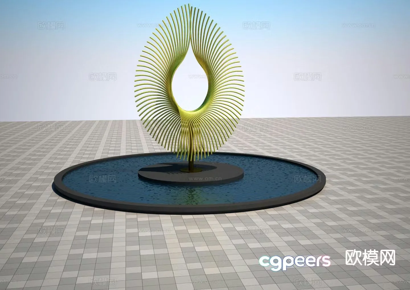 Modern phoenix sculpture 3d model
