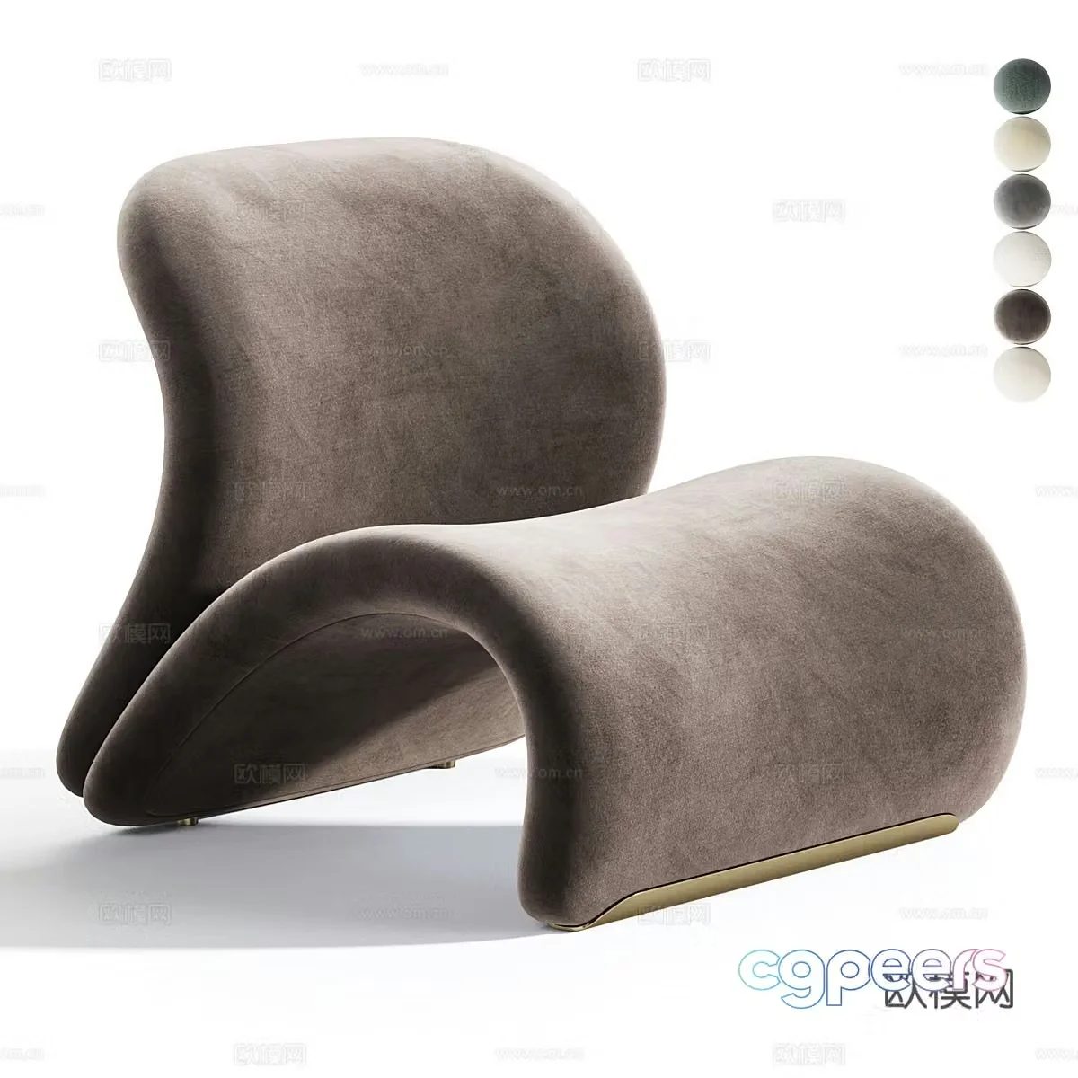 Modern Italian light luxury Tresor armchair 3d model