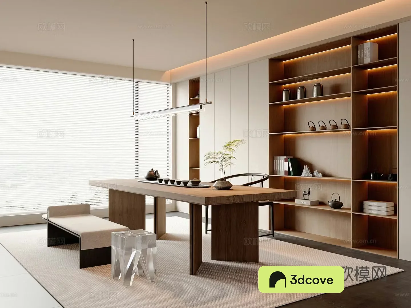 New Chinese style tea room cabinet Tea room table combination Tea room jewelry ornaments Song style