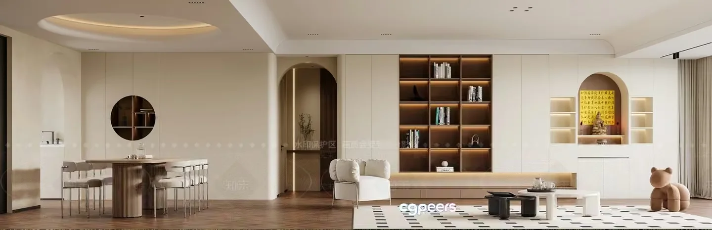 Modern Living Room 3D Model – 9207 – VRAY Render