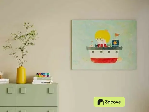 A Painting Of A Boy In A Boat