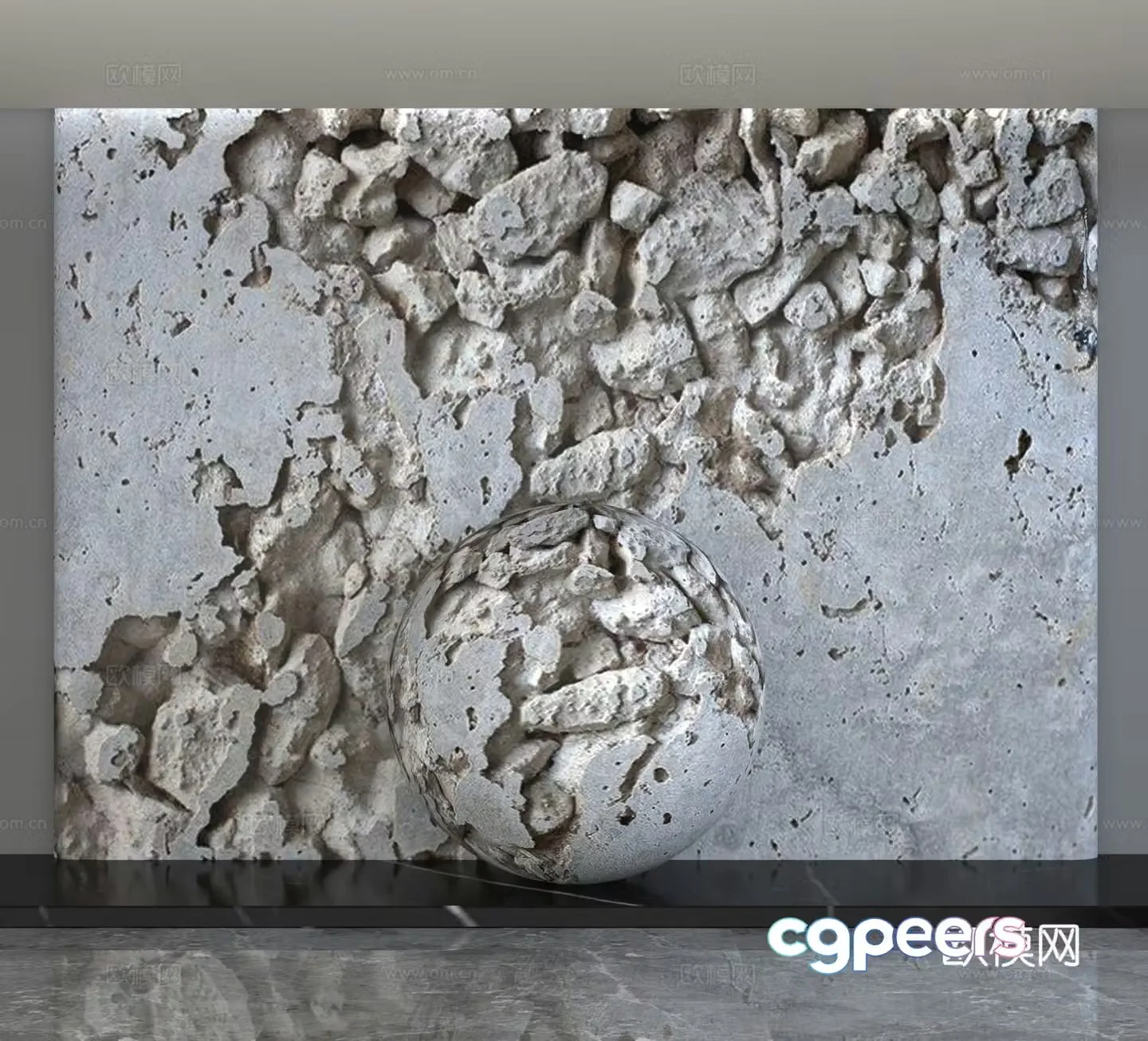 Modern background wall 3d model