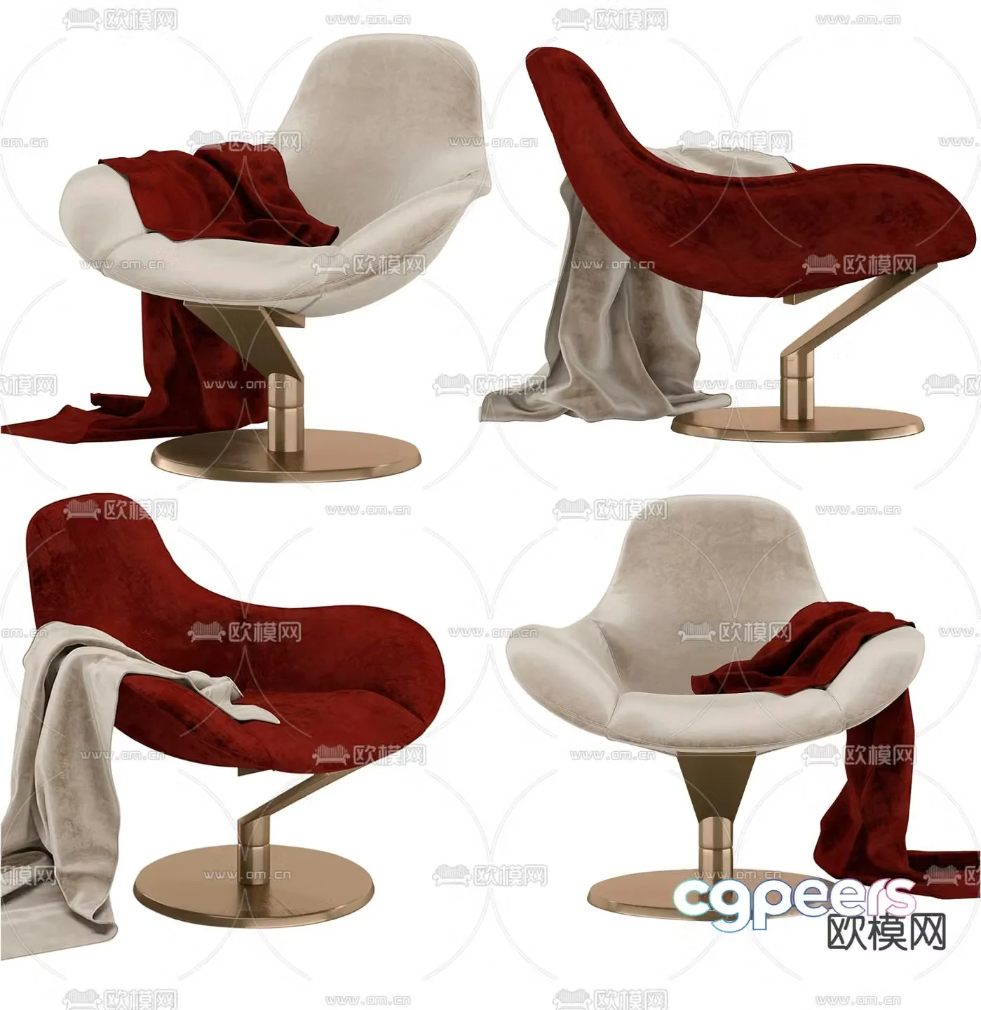 Reflex armchair lounge chair 3d model