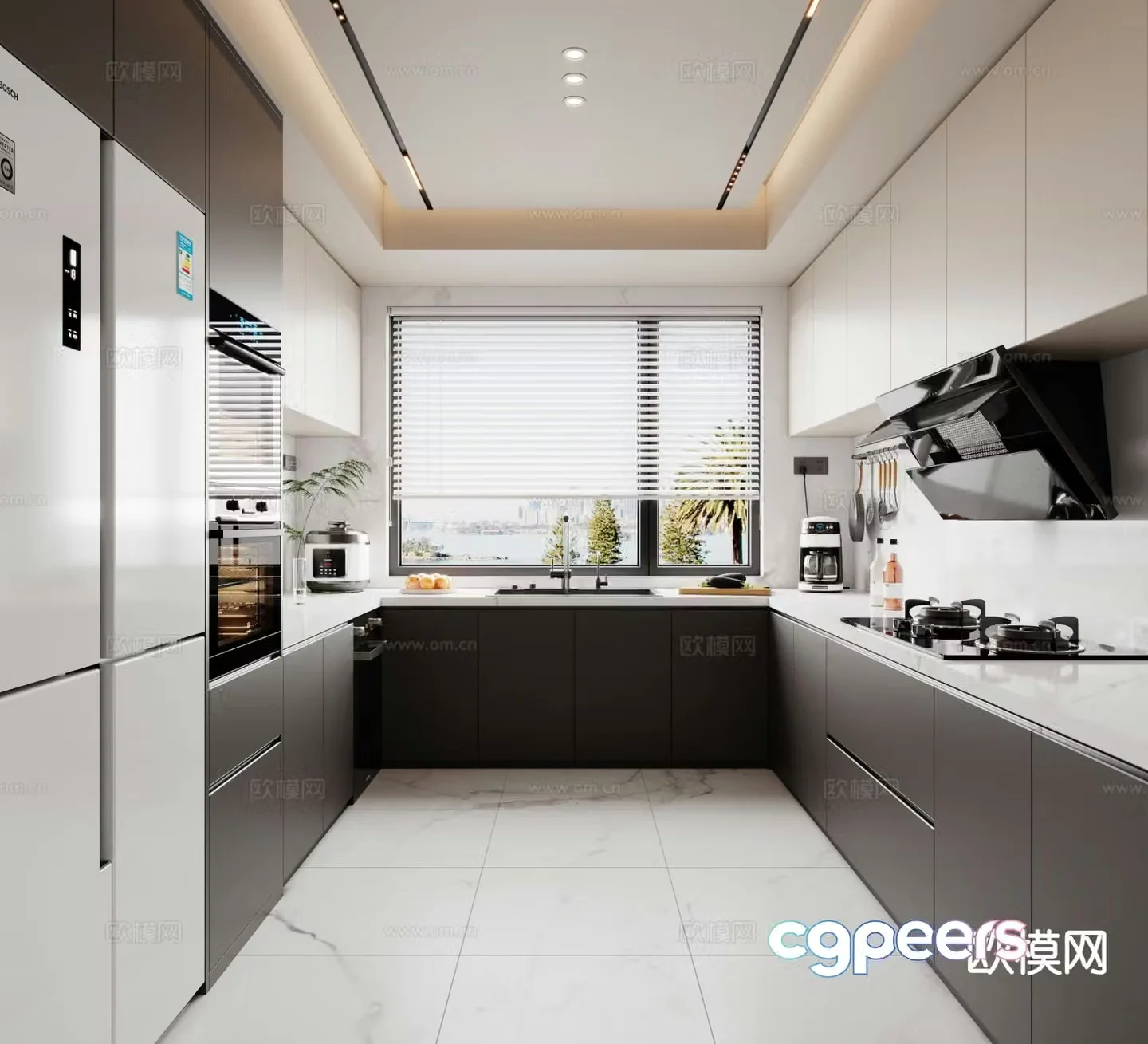 modern kitchen cabinet 3d model