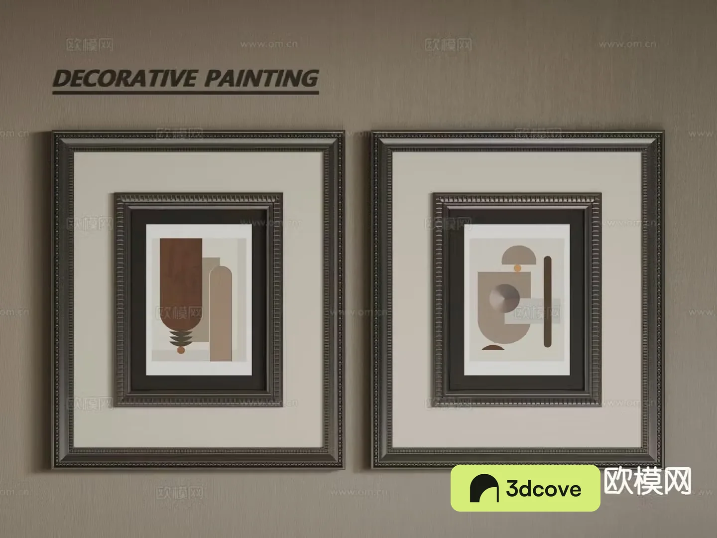 European decorative painting frame painting geometric hanging painting