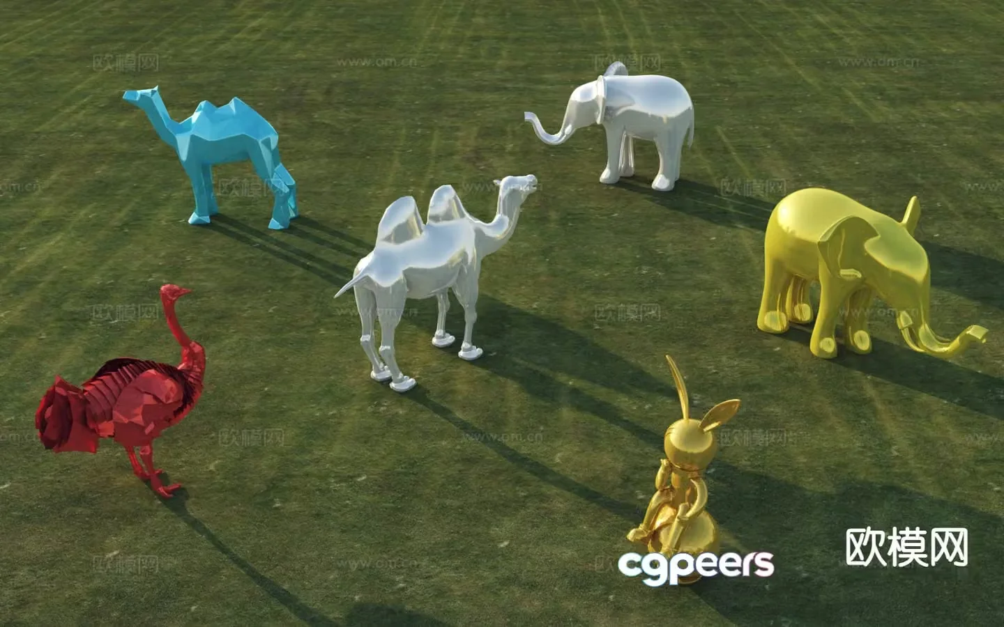 Modern sculpture sketch animal sculpture 3d model