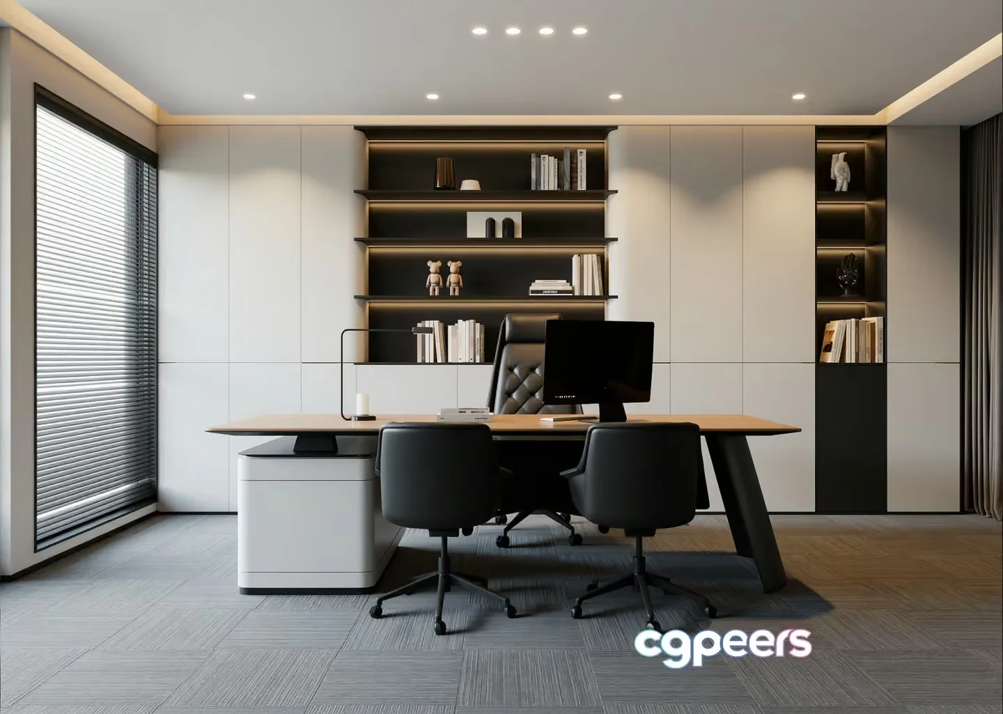 Modern Office Space 3D Model – 6200 – VRAY Render