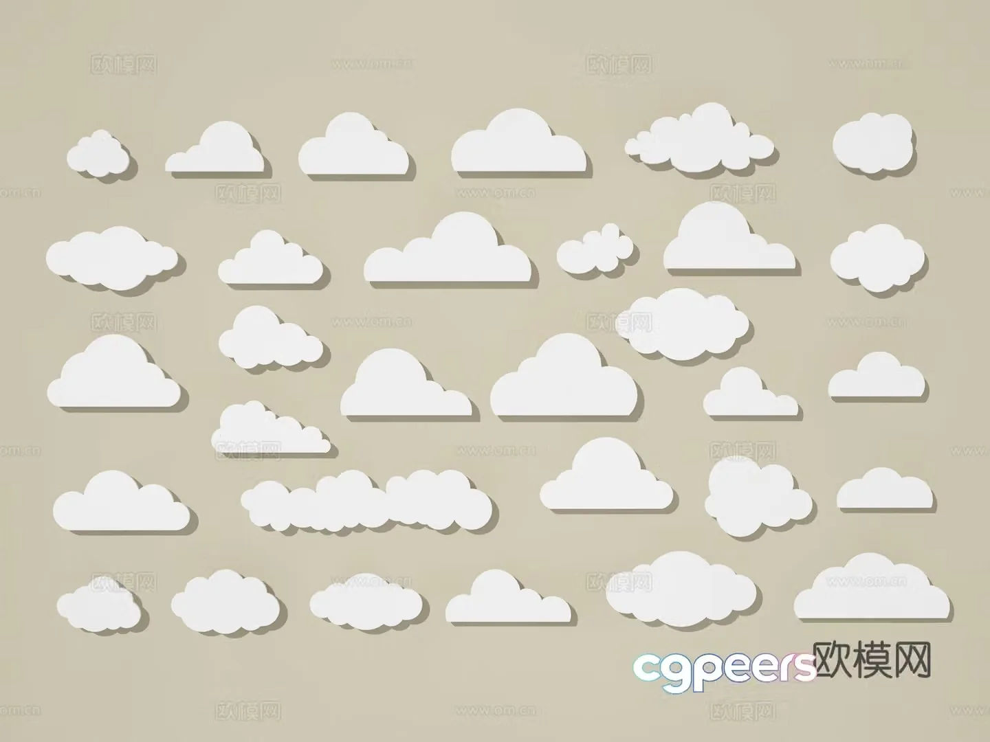 Cloud wall decoration 3d model