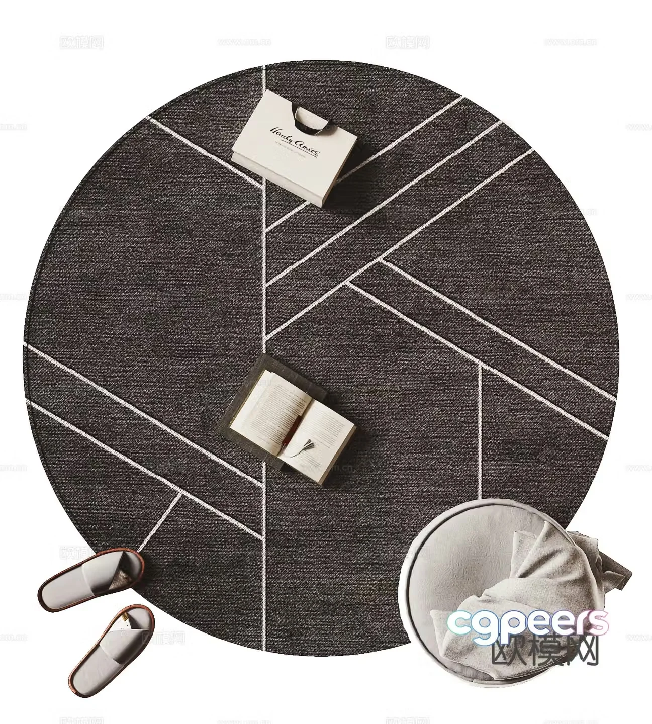 Modern round carpet 3d model