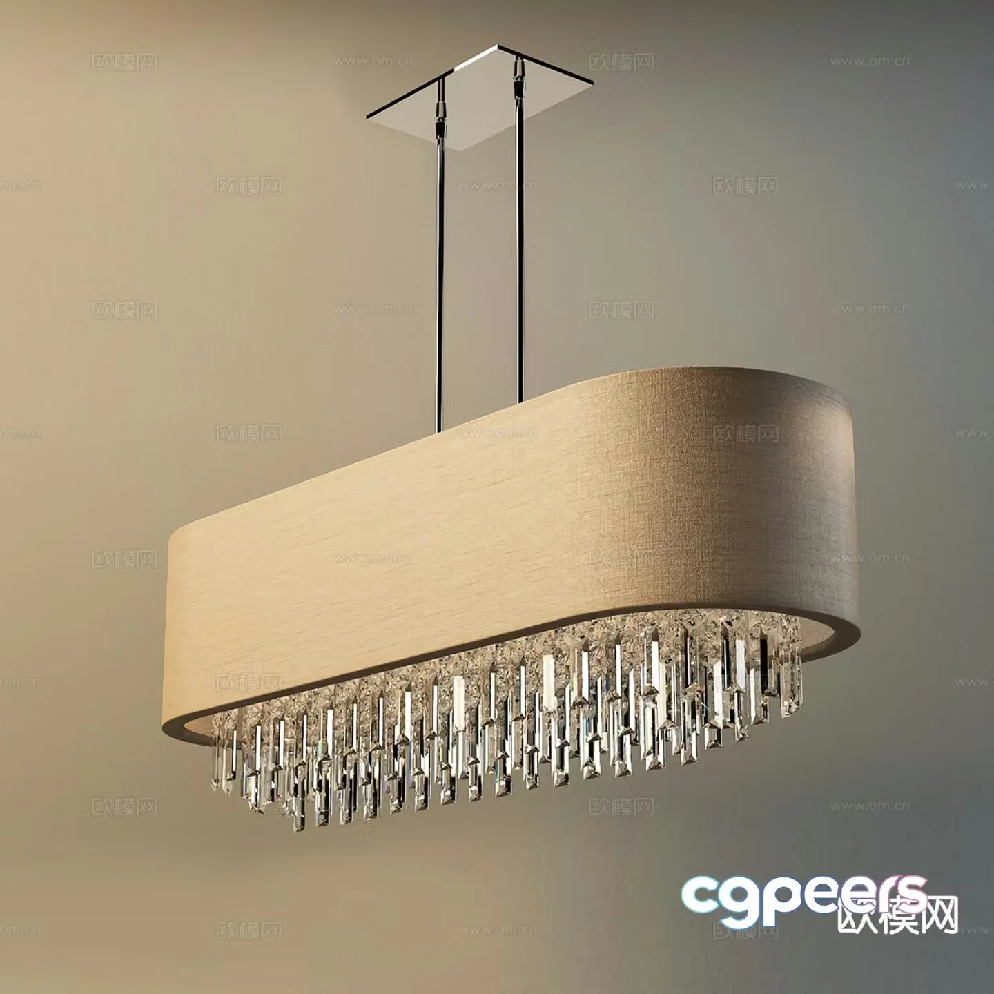 Light luxury chandelier hall chandelier 3d model