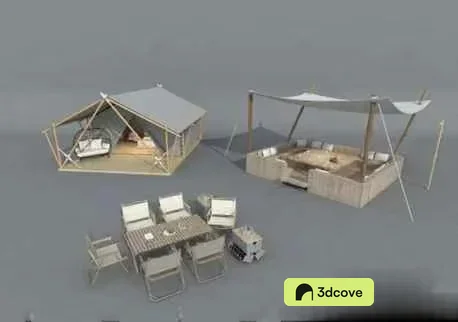 A 3D Rendering Of Outdoor Furniture