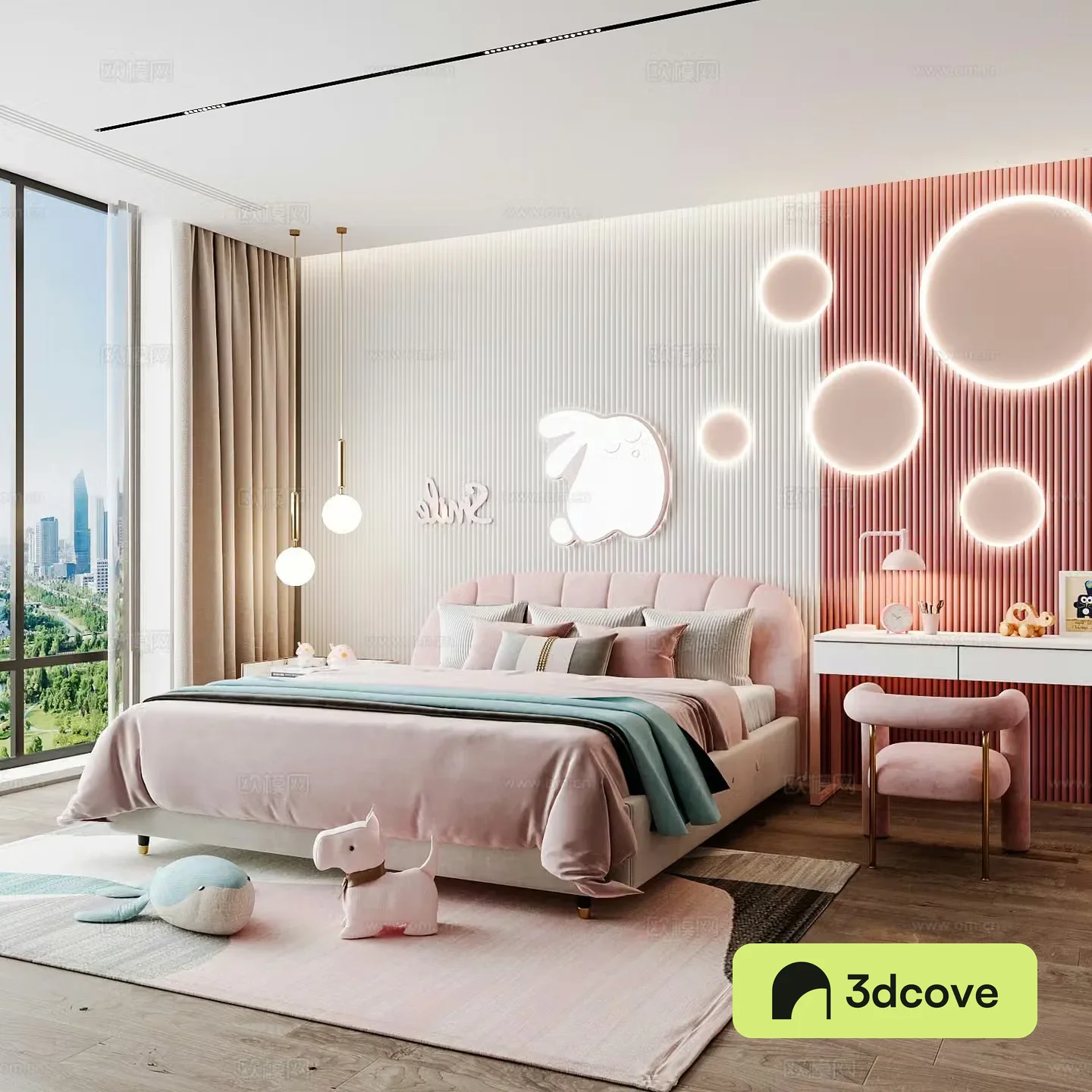 Modern children’s room girl’s room