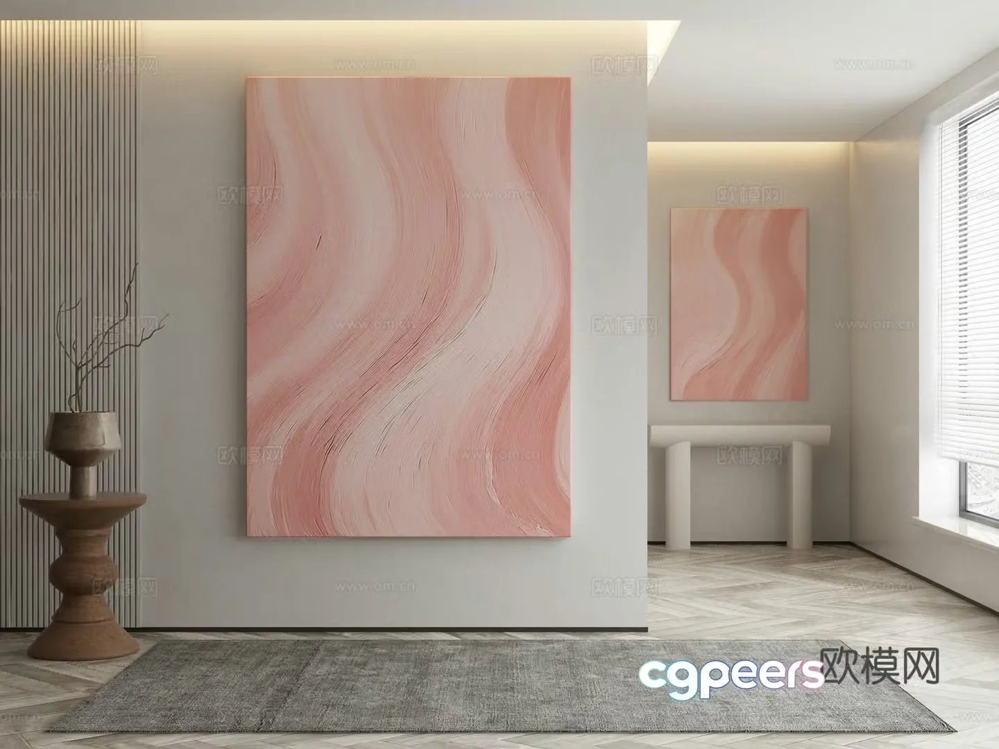 Modern texture painting decorative painting 3d model