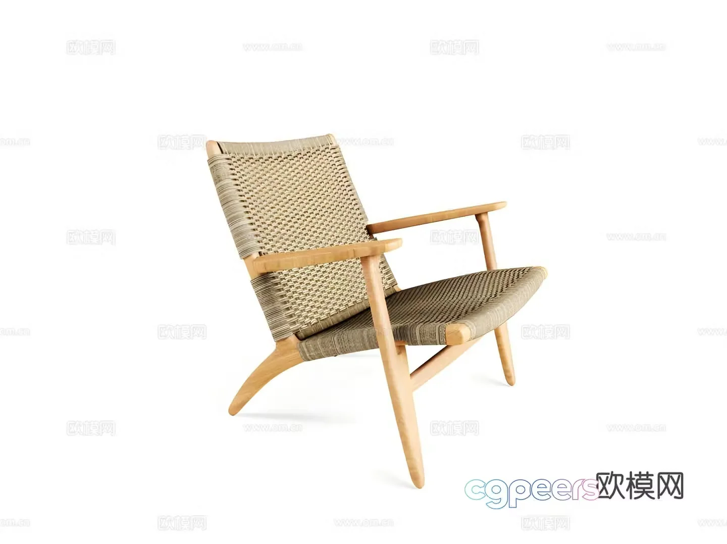 New Chinese style outdoor chair rattan chair armchair 3d model