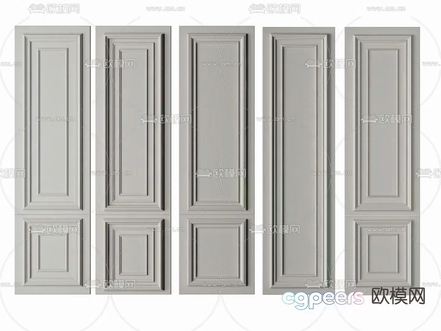 Simple European wall panel 3D model
