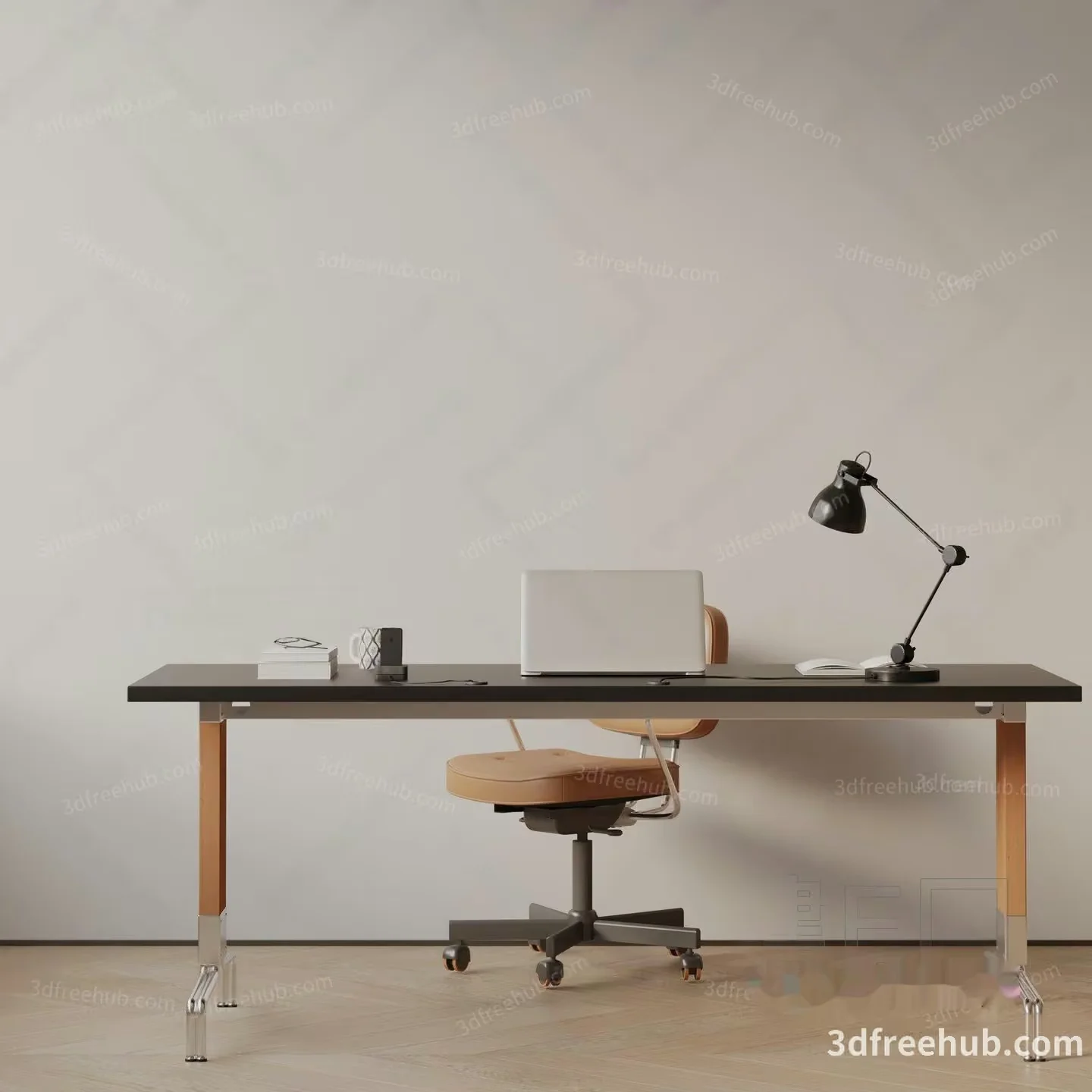 A Modern Office Desk 3D Model – 19955 – VRAY Render
