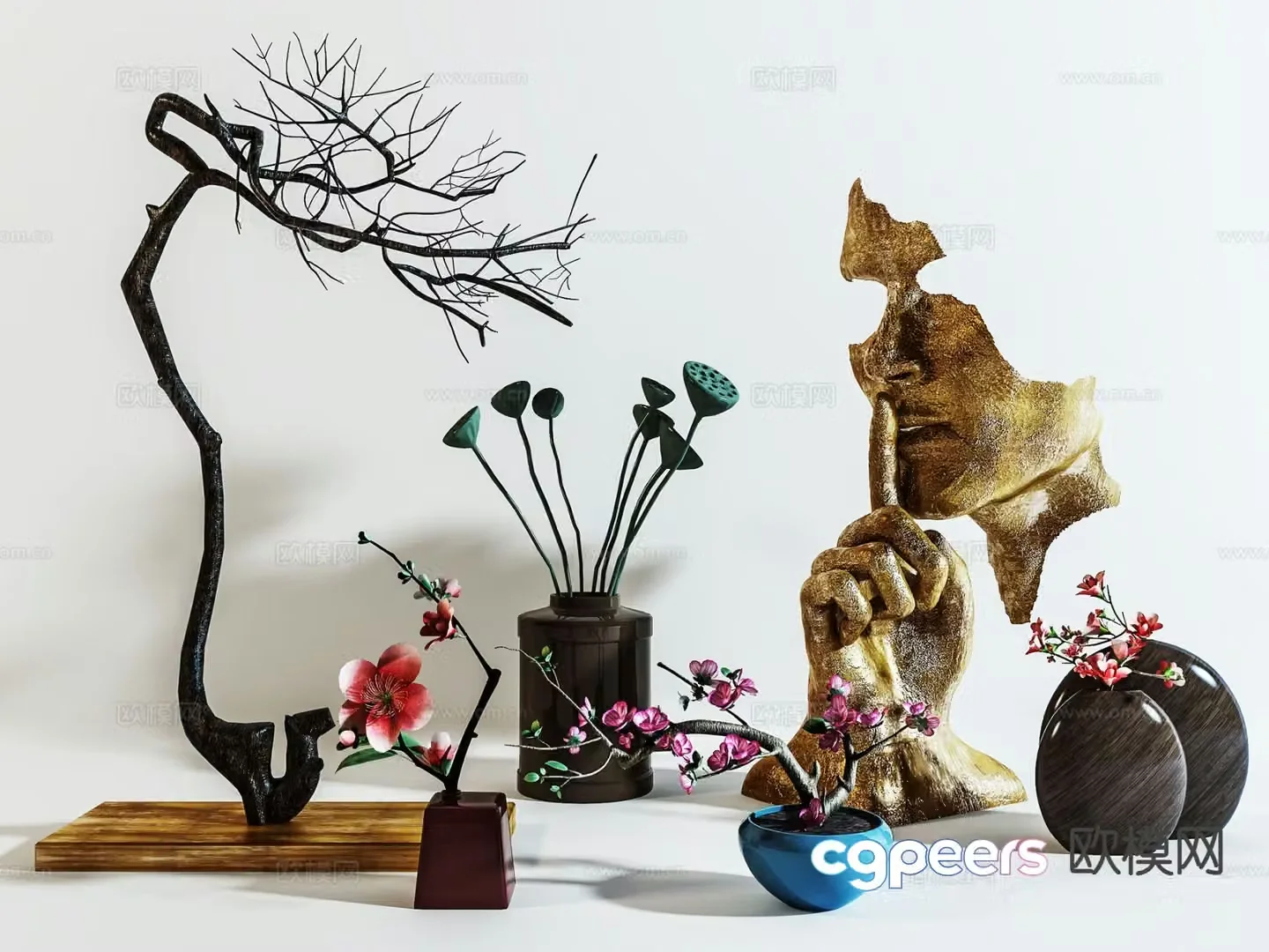 Modern decorations tableware vase sculpture 3d model