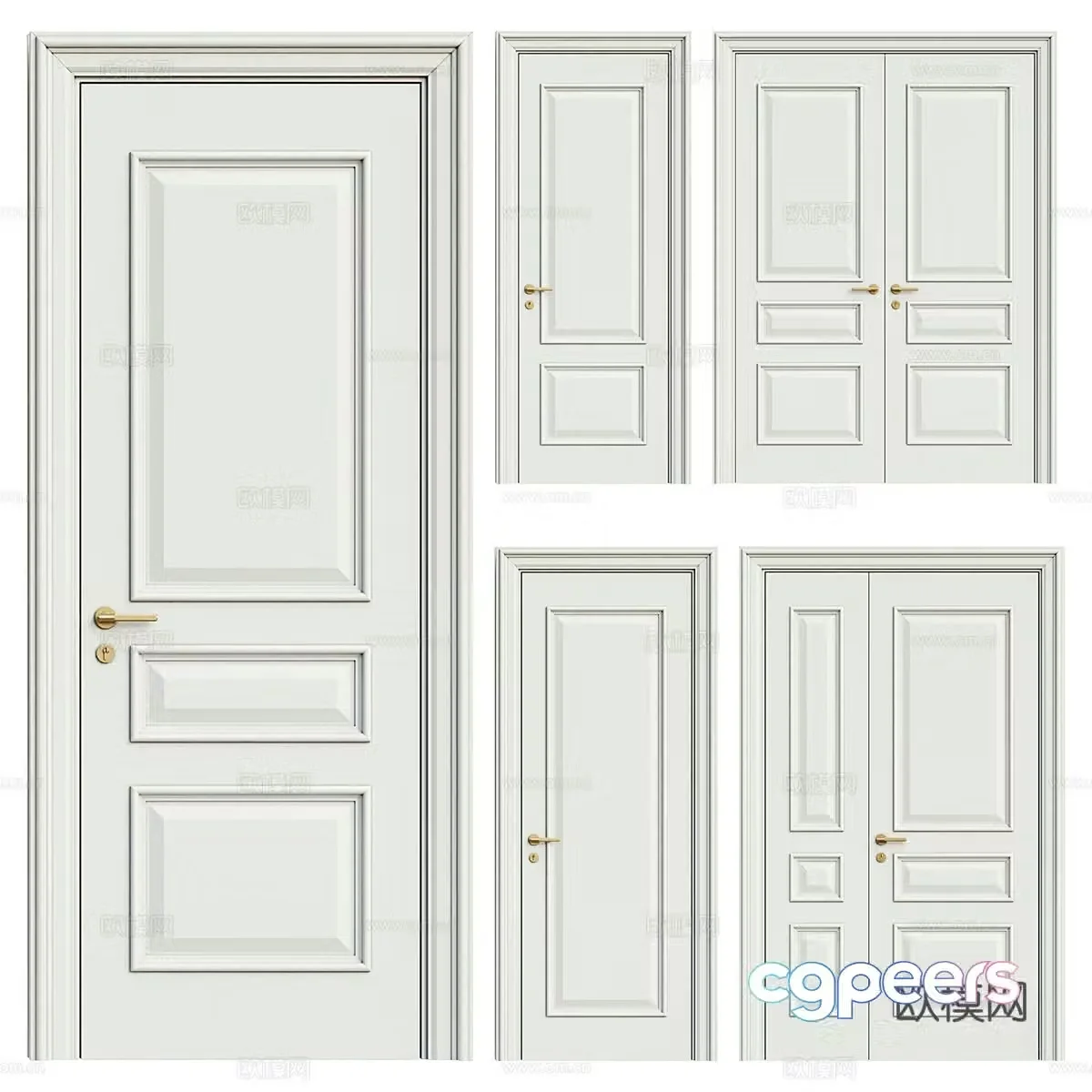 Modern wooden door 3d model
