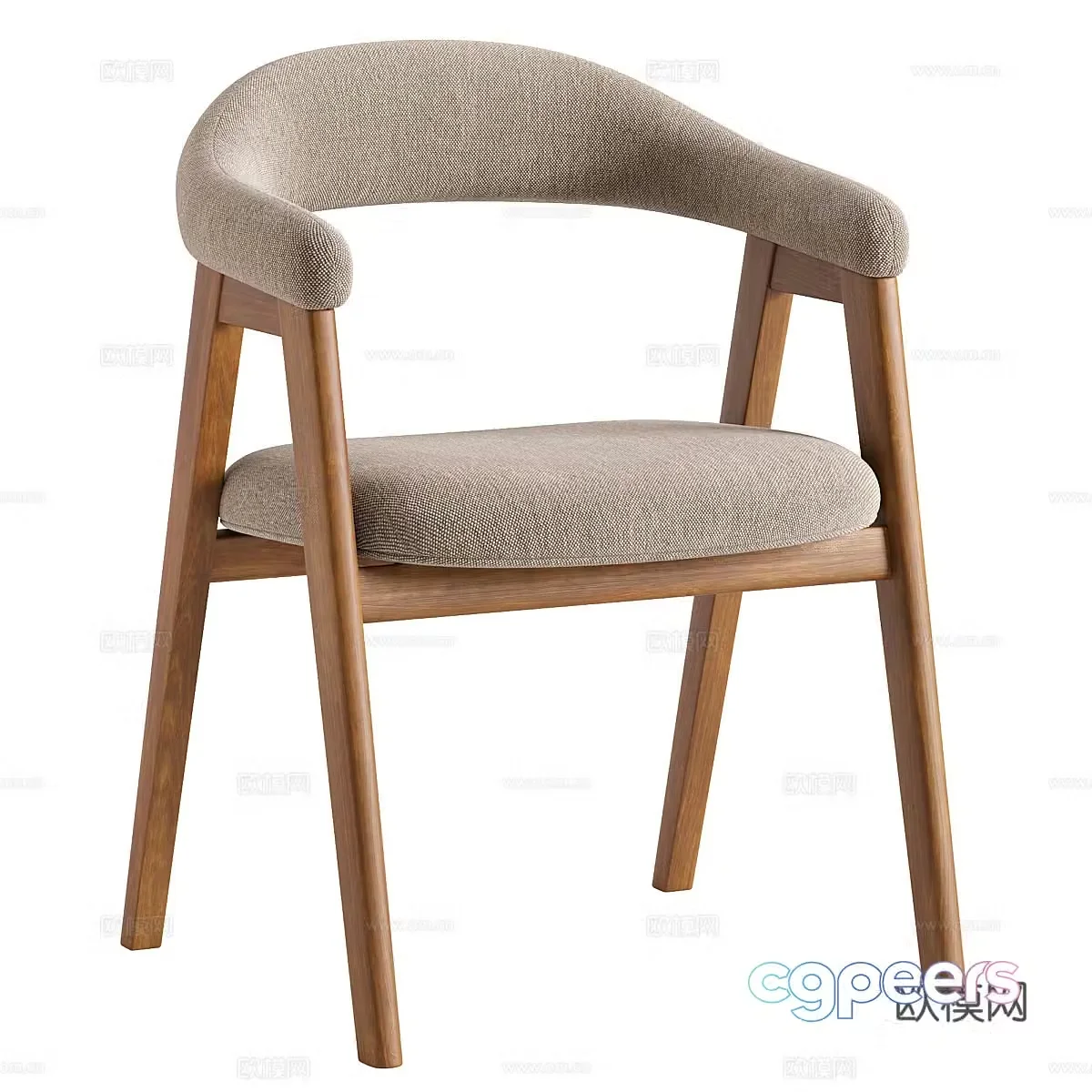 New Chinese Nik dining chair 3d model