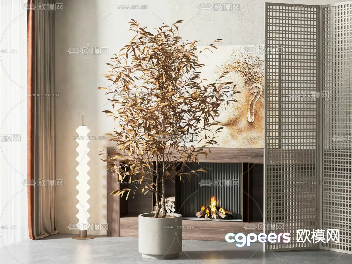 Modern Living Room 3D Model – 7826 – VRAY Render