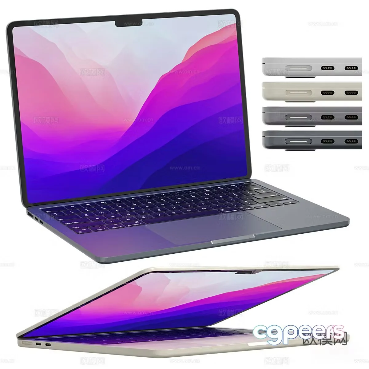 3D model of laptop computer