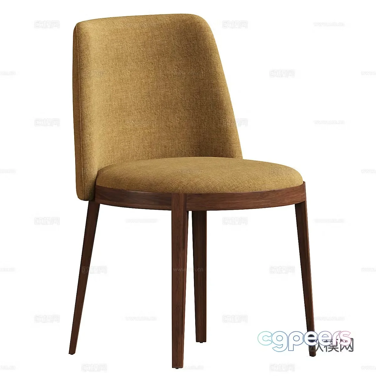 Modern Italian fabric wooden single chair 3d model
