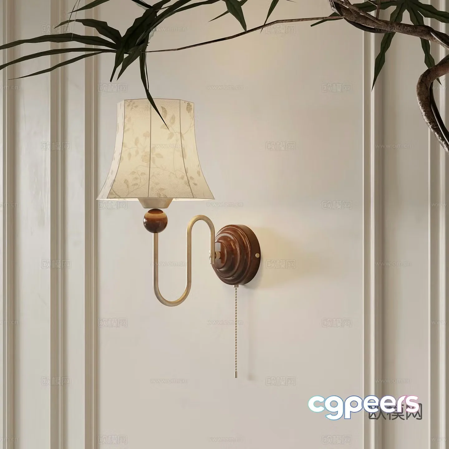 Wall lamp French wall lamp bedside lamp decorative lamp 3d model