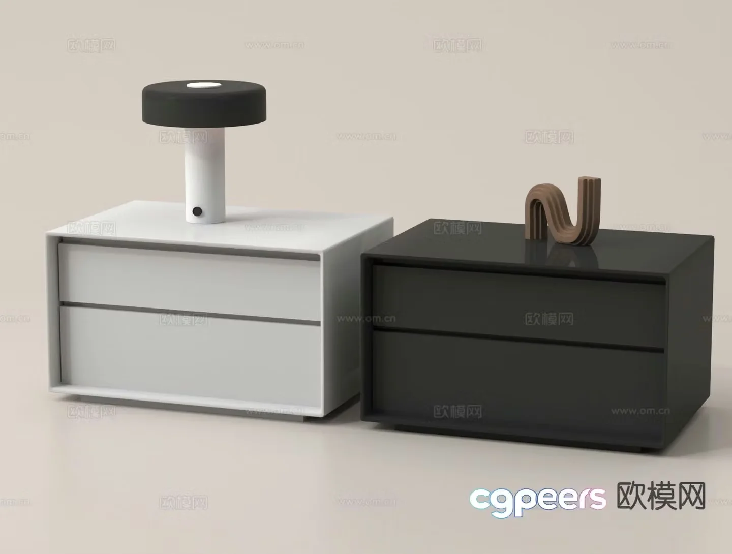 Modern bedside table 3d model